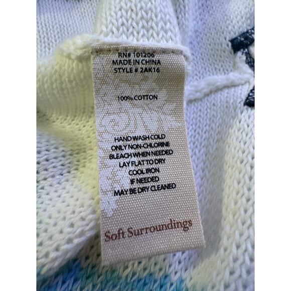 Soft Surroundings Coastal Stripe Hooded Knit Tunic Pullover Sweater Large - Picture 7 of 8